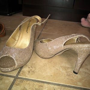 Gold prom heels